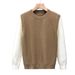 Color Blocked Long Sleeved Knitted Sweater Men's Pullover Business_viptrois.com
