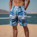 Men's Clothing Multi Color Plaid Casual Shorts Beach Pants_viptrois.com