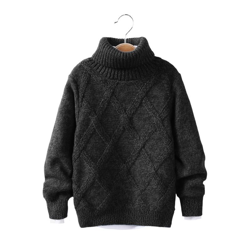 Mother & Kids 2024 New Children's Turtleneck Chunky Fall/Winter Jumper With Extra Pile For Kids_viptrois.com