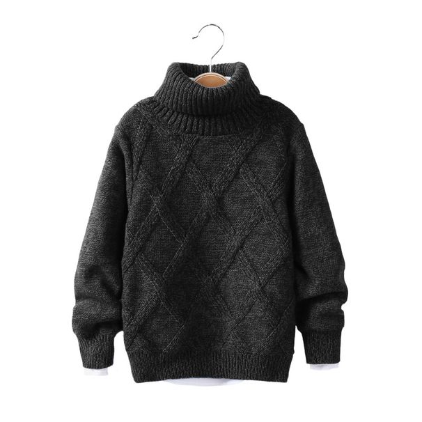 Mother & Kids 2024 New Children's Turtleneck Chunky Fall/Winter Jumper With Extra Pile For Kids_viptrois.com