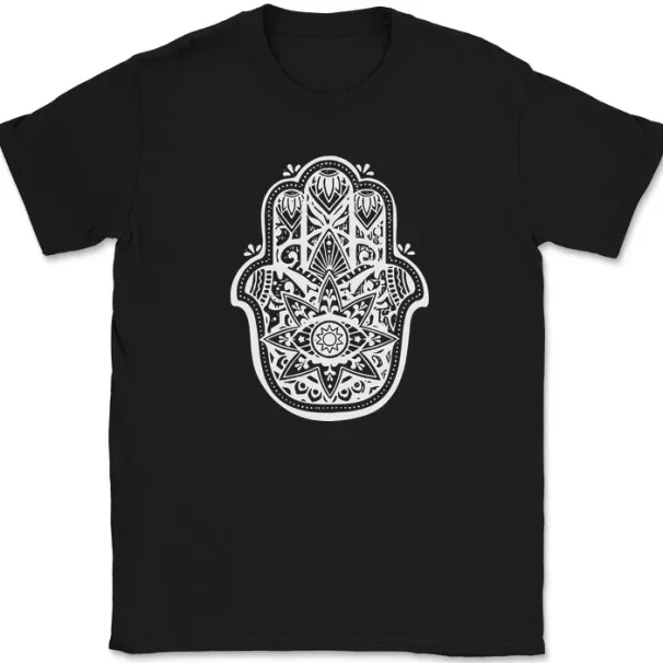 Hasma T-Shirt Mens Womens Tees Top Cosmic Protection Jewdism Hebrew Religious Hand Tee_viptrois.com
