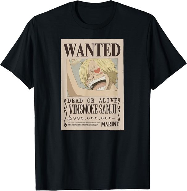 Anime Vinsmoke Sanji Wanted Poster T-Shirt Mens Womens Tees Top_viptrois.com