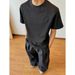 Summer Air Cotton Shoulder Short Sleeved Men's American Small Collar Threaded Splicing Casual T-shirt_viptrois.com