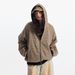 Reversible Hooded Cardigan Sweatshirt Unisex Spring Autumn Casual Loose Versatile Plaid Short Jacket Two-Way Wear_viptrois.com