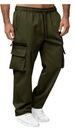"Men's Work Pants Casual Loose Fit Straight Leg Trousers - Comfortable Polyester Fabric For All Seasons (Black, Grey, Military Green, Khaki)_viptrois.com