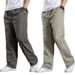 Summer New Style Men's Cotton Casual Cargo Thin Loose Large Elastic Waist Straight Pants_viptrois.com