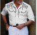 Men's Clothing Embroidered Shirt Shirt Western Cowboy Casual Shirt_viptrois.com