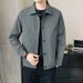 Turn-Down Collar Jacket Metal Decoration Men's Coat Fashion Winter New Casual Top_viptrois.com