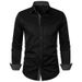 Men's Clothing British Polka Dot Stitching Men's Casual Long-sleeved Shirt_viptrois.com
