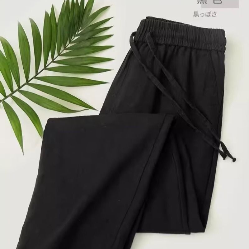 Men's Clothing Men's Linen Pants Retro Style Lightweight Breathable Loose Fit Casual Trousers With Multiple Pockets For Summer & Everyday Wear_viptrois.com