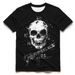 Men's Clothing Cotton T Shirt Fashion Men's Short Sleeved Top Punk Style Skull 3d Direct Injection T Shirt_viptrois.com