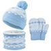 Kids'scarf, hat & glove sets Children's hat Gloves bib set Children's autumn and winter knitted woolen scarf warm knitted hat_viptrois.com