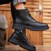 2025 New Trendy Martin Autumn High-top Leather Shoes American Work Fashion Men's Short Boots_viptrois.com