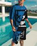 Men's Clothing Summer Casual T Shirt Set 3D Print Fashion Hip Hop Crew Neck Shirts Beach Shorts Fashion Mens_viptrois.com
