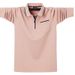 New Autumn Winter Plus Cotton Zipper Turn-Down Collar Long Sleeve T-Shirt Men's Large Size Fat Man Polo Shirt Wholesale_viptrois.com