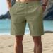 Men's Solid Color Casual Shorts American Style Multi Pocket Beach Vacation Five Point Pants_viptrois.com