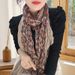 90x180 Cotton Linen Wrinkled Color Block Korean Style For Women Autumn Winter Fashionable Versatile Student Neck Scarf_viptrois.com