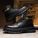 Men's Fashion High-Top Martin Boots - British Style Work Boots With Slip-Resistant Rubber Sole & Comfortable EVA Insole (Brown, Khaki, Black)_viptrois.com