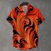 Summer Digital Print Tribal Henley Shirt For Men Short Sleeve Six Button American Style Youth Fashion_viptrois.com