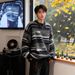Retro Mohair Round Neck Sweater, Contrasting Striped Knit Sweater, Couple Jacket_viptrois.com