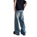 American Style Cleanfit Vintage Blue Jeans Unisex Summer Trendy High Street Straight Versatile Wide Leg Long Pants_viptrois.com