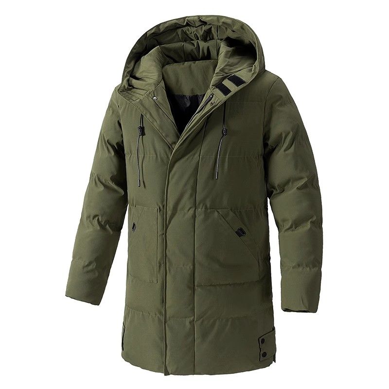 2027 Winter Fashion Overcoat Men Pure Color Windproof Thicken Keep Warm Zipper Hooded Cotton-Padded Jacket M-8XL_viptrois.com