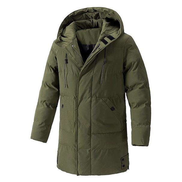 2027 Winter Fashion Overcoat Men Pure Color Windproof Thicken Keep Warm Zipper Hooded Cotton-Padded Jacket M-8XL_viptrois.com