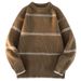 Men's Clothing Sweater Knitted Sweater Loose Trend Casual Knit Sweater Japanese Style Striped Crewneck Pullover Lightweight Loose Fit Long Sleeve_viptrois.com