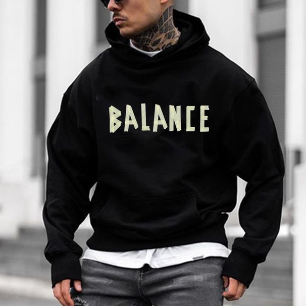Men's Clothing 24 Years Of Foreign Trade Autumn And Winter Men's Hooded Fashion English Letters Printed Loose Large Size Sweatshirt_viptrois.com