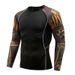 Men's Clothing Size Spot Sports Fitness Tight Breathable Quick Drying Running Ball Printing Arm Long Sleeved T Shirt Tops_viptrois.com