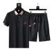 Men's Clothing Men's Summer Ice Silk Breathable Casual Sports Suit Slim Fit Fashion Round Neck Short Sleeve Polo Shirt Stretch Quick Drying Pants_viptrois.com
