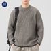 Pure Muqiu Men's Clothing | Two-Piece Colo-Block Textued Pine Gid Thick Yan Men Loose Wam Reto Knitted_viptrois.com