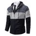 Men's Plus Velvet Thickened Knitted Sweater Hooded Cross Border Handsome Color Matching Jacket_viptrois.com