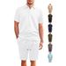 Men's Clothing Pallet Large Horizontal Striped Jacquard Cloth Solid Color Loose Men's Casual Sports Suit_viptrois.com