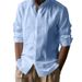 Men's Clothing Shirt Cotton And Linen Long Sleeved Stand Up Collar Breathable Henry Collar Casual New Chinese Style Tops Men_viptrois.com