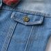 kid's clothing Children's denim jacket long sleeve red black check fake two-piece denim shirt_viptrois.com