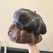New Korean Dopamine Colorful Plaid Beret Women, Sweet British Style Artist Hat, Checkered Octagonal Hat For Autumn_viptrois.com