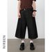 Nirben Denim Retro Raw Color Shorts Men's Summer Loose Wide Leg Capri Pants Cool Fit_viptrois.com