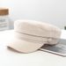 Spring Summer Thin Women Simple Cotton Linen Navy Fashion Versatile Sun Protection Flat Top Duckbill Hat Beret_viptrois.com