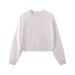 Women's Cropped Hooded Zipper Sweatshirt, Casual Loose Fit, Solid Color, Trendy Autumn/Winter Jacket_viptrois.com