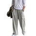 Men's Wide Leg Long Pants Straight Casual Pants_viptrois.com