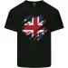 Torn British Flag Union Jack Britain Mens Cotton T-Shirt Mens Womens Tees Top Tee Top_viptrois.com
