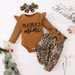 Kid's Clothing Baby Suits, Spring And Autumn Ribbed Long Sleeved Tight Romper With Leopard Print Pants_viptrois.com