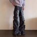 Utility Cargo Denim Pants For Men And Women | High Waisted Wide Leg Dragging Hem Relaxed Fit Jeans Versatile Unisex Appeal_viptrois.com
