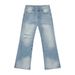 Men's Clothing Korean Style Fashionable Ripped Distressed Whitened Casual All Match Flared Washed Denim Trousers_viptrois.com