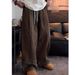 Men's Clothing Textured Bubble Plaid Pants Summer Thin Drape Wide Leg Casual Pants Loose Breathable Straight Trousers_viptrois.com