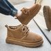Men's Snow Boots Autumn Winter Leather And Fur Integrated Fleece Warm Mid-Cut Cotton Thickened Fashion Casual Bread Work_viptrois.com