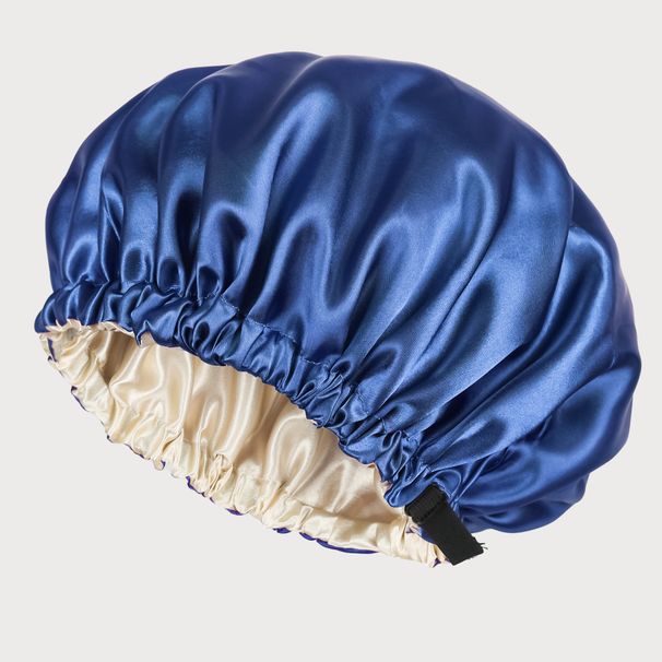 New Double Layer Satin Nightcap Ladies Fashionable All Match Hair Care Cap Button Adjustable Shower Cap_viptrois.com