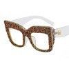Celebrity Accessories Cat's Eye Rivet Glasses Frame European And American Personality Large Frame Candy Color Diamond Inlaid Flat Glasses_viptrois.com