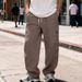 Men's Hip-Hop Streetwear Cargo Pants – Oversized Straight-Leg Joggers With Utility Pockets (S-XXXL, Polyester Blend)_viptrois.com